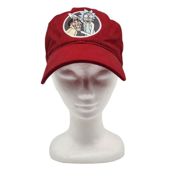 RICK and MORTY Hat Adult Red‎ Adjustable Strapback Baseball Cap EUC - Picture 1 of 9